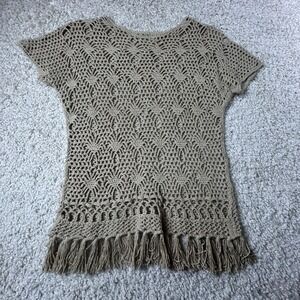 Boho Crochet Top Women's L Fairycore Sleeveless Hippie READ‎